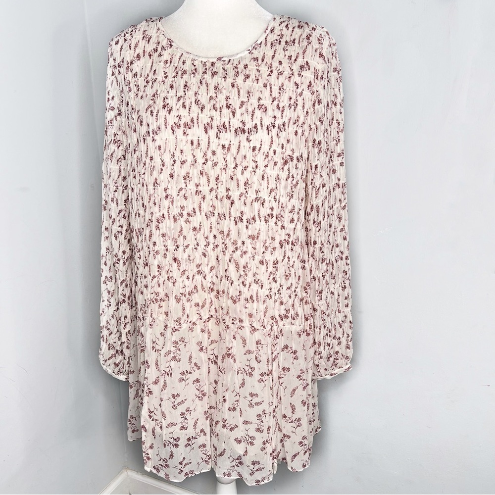 FRAME Floral Smocked Dress L - Picture 8 of 10